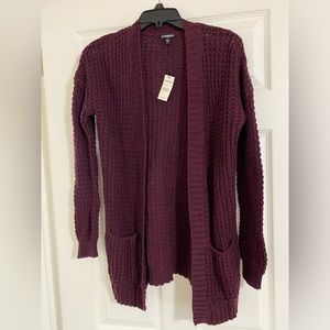 Express sweater cardigan maroon brand new size small